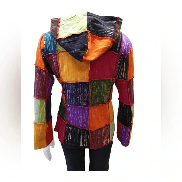 Ark Imports Patchwork Hoodie Size Medium - Picture 2 of 10